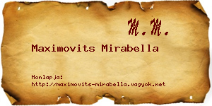 Maximovits Mirabella névjegykártya